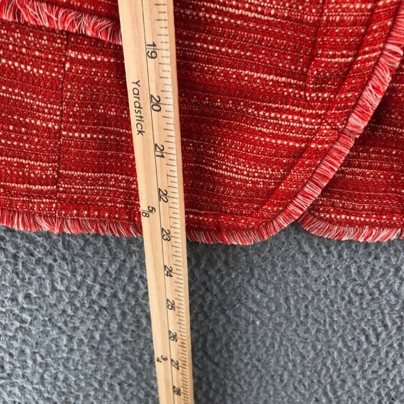 Chicos Blazer Womens 2 US 12 Orange Fringe Zip Up Pockets Office Work Outerwear - Picture 9 of 10